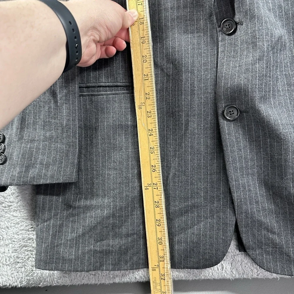 VINTAGE Brooks Brothers Pin‎ Stripe Blazer Jacket Gray Made in USA Medium